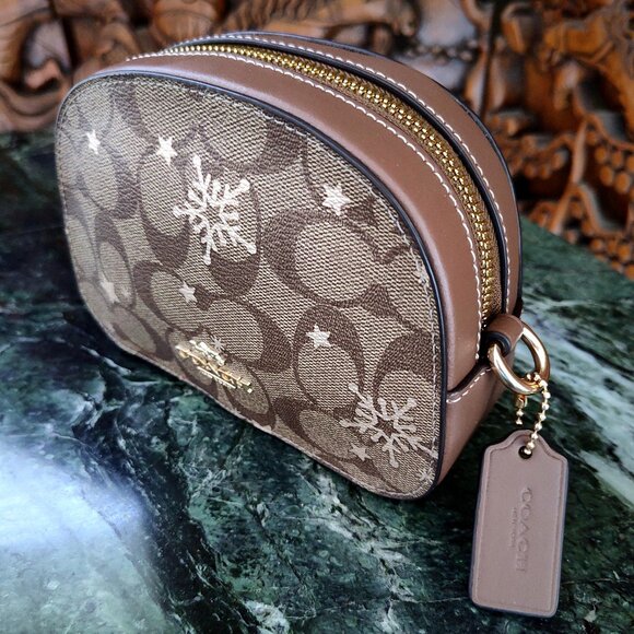 NWT Coach Mini Serena Signature Canvas Metallic Star Snowflake Bag - Picture 8 of 16